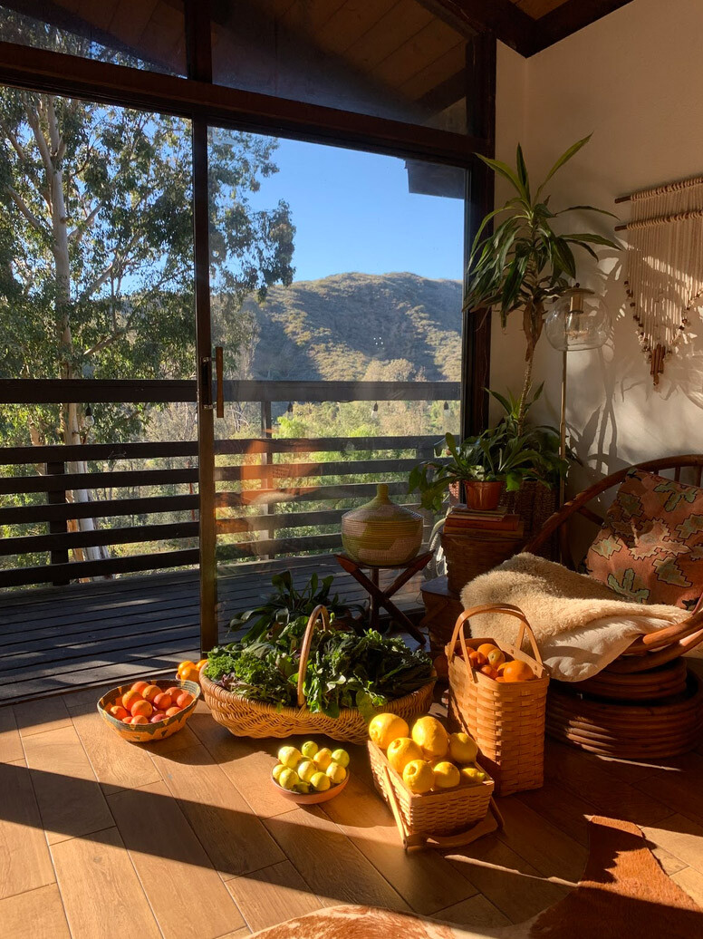 Fruits and veggies by window