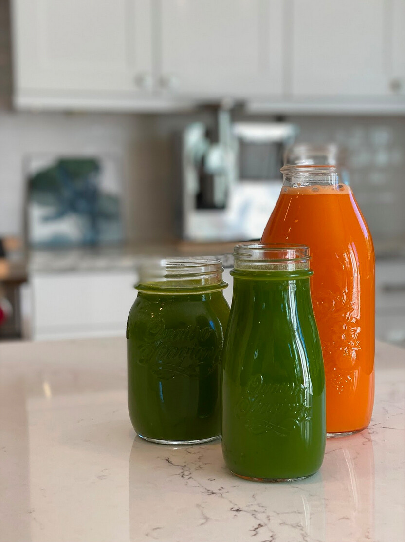 green and orange juice
