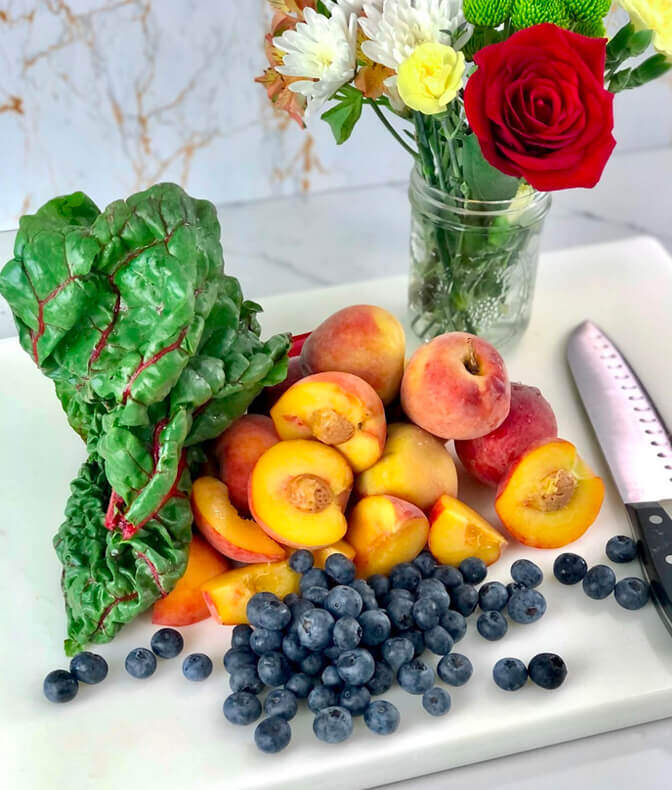 fruit and kale