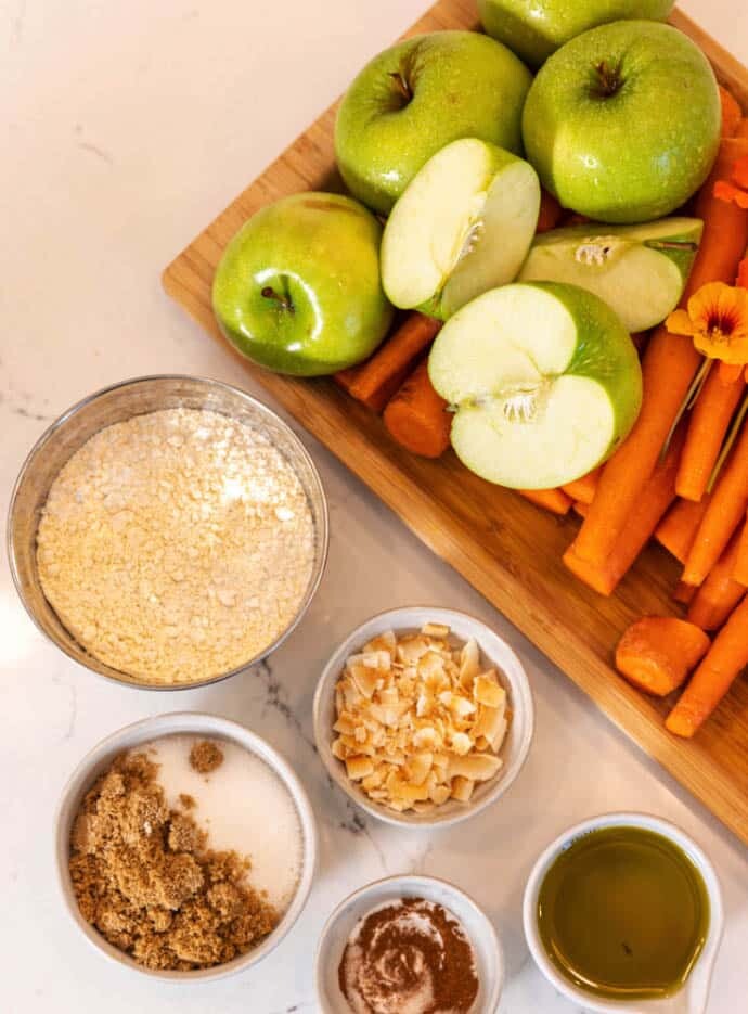 Ingredients for carrot cake muffins