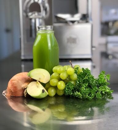 grapes, apple, greens juice