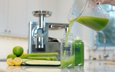 Cucumber Celery Juice with Apples and Lemons