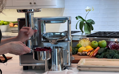 making beet juice with pure juicer