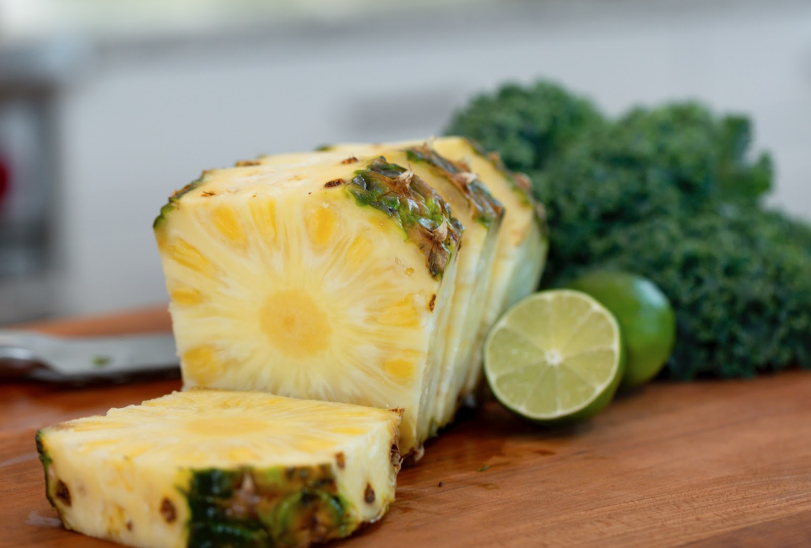 Pineapple, Lime, and other ingredients used for juicing