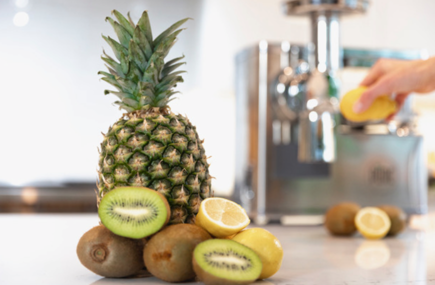 Pineapple Kiwi Lemon juice; Pure Juicer calcium rich juices
