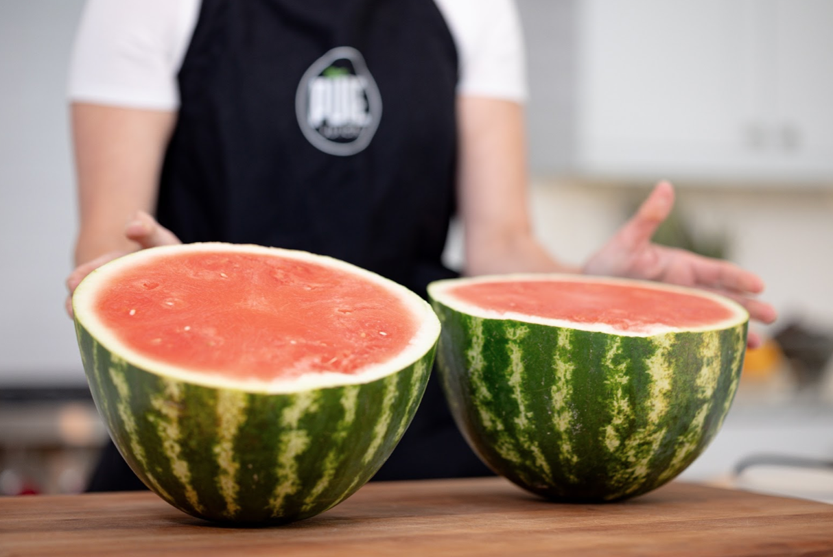 Watermelon sliced in half