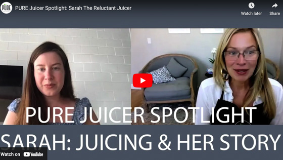 Screenshot of PURE Juicer video with Sarah and Jen